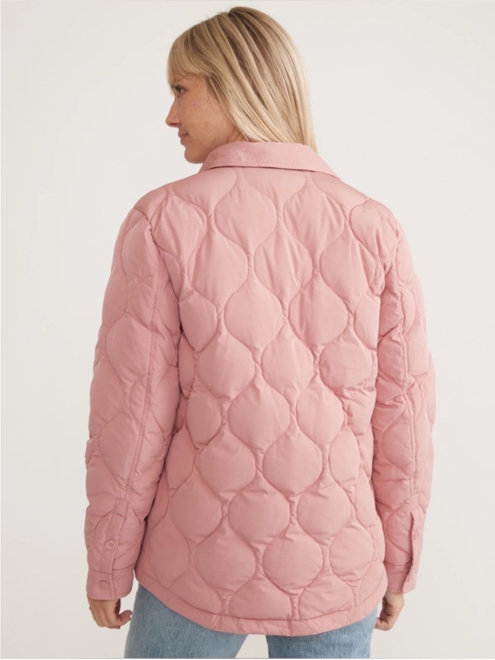 Marine Layer Quilted Pink Puffer Jacket - Picture 3 of 7